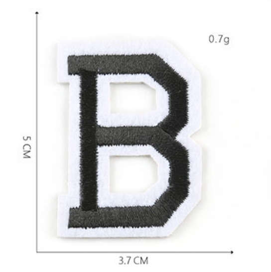 schwarz 5cm A-Z Buchstaben-Aufbügeln Aufnäher DIY-Kleidung Schuhe Taschen Handyhülle