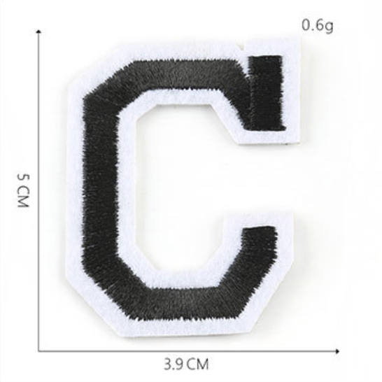 schwarz 5cm A-Z Buchstaben-Aufbügeln Aufnäher DIY-Kleidung Schuhe Taschen Handyhülle