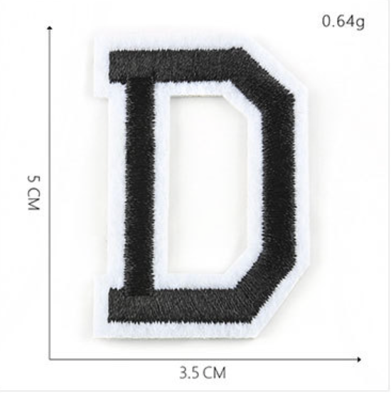 schwarz 5cm A-Z Buchstaben-Aufbügeln Aufnäher DIY-Kleidung Schuhe Taschen Handyhülle