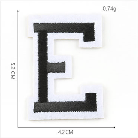 schwarz 5cm A-Z Buchstaben-Aufbügeln Aufnäher DIY-Kleidung Schuhe Taschen Handyhülle