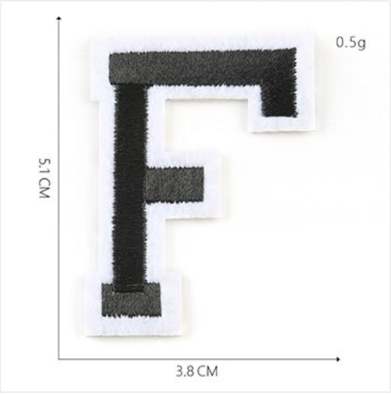 schwarz 5cm A-Z Buchstaben-Aufbügeln Aufnäher DIY-Kleidung Schuhe Taschen Handyhülle