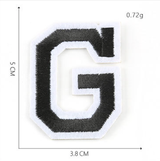 schwarz 5cm A-Z Buchstaben-Aufbügeln Aufnäher DIY-Kleidung Schuhe Taschen Handyhülle