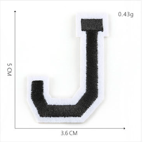 schwarz 5cm A-Z Buchstaben-Aufbügeln Aufnäher DIY-Kleidung Schuhe Taschen Handyhülle