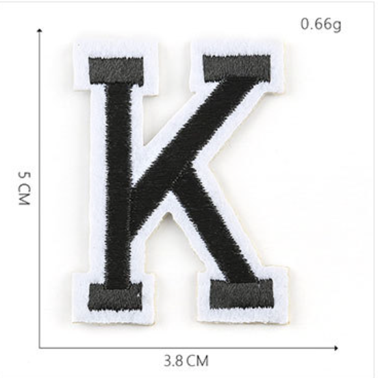 schwarz 5cm A-Z Buchstaben-Aufbügeln Aufnäher DIY-Kleidung Schuhe Taschen Handyhülle