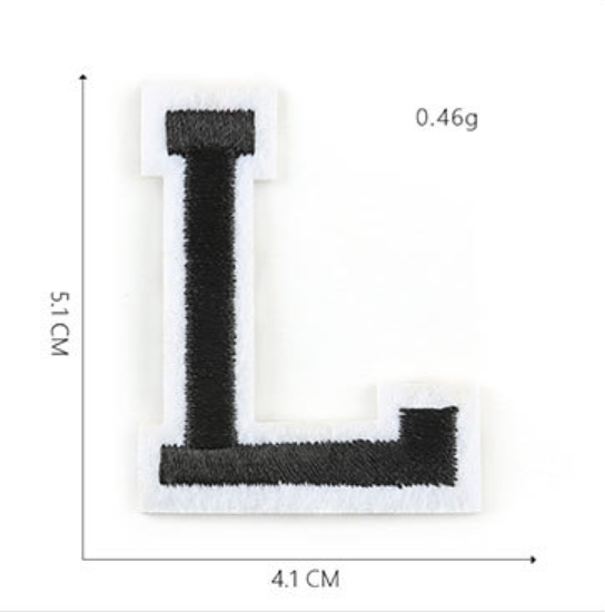 schwarz 5cm A-Z Buchstaben-Aufbügeln Aufnäher DIY-Kleidung Schuhe Taschen Handyhülle