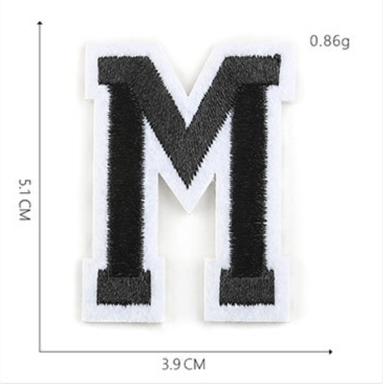 schwarz 5cm A-Z Buchstaben-Aufbügeln Aufnäher DIY-Kleidung Schuhe Taschen Handyhülle