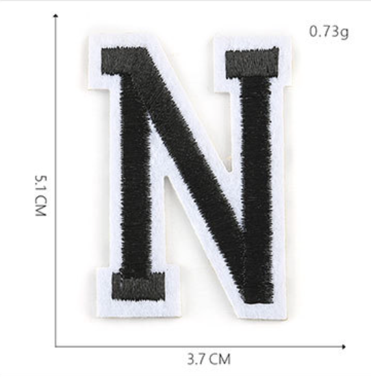 schwarz 5cm A-Z Buchstaben-Aufbügeln Aufnäher DIY-Kleidung Schuhe Taschen Handyhülle