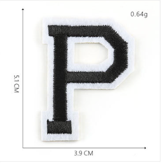 schwarz 5cm A-Z Buchstaben-Aufbügeln Aufnäher DIY-Kleidung Schuhe Taschen Handyhülle