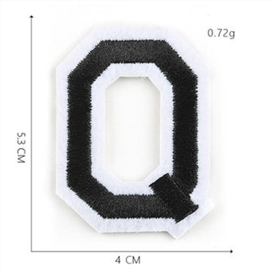 schwarz 5cm A-Z Buchstaben-Aufbügeln Aufnäher DIY-Kleidung Schuhe Taschen Handyhülle