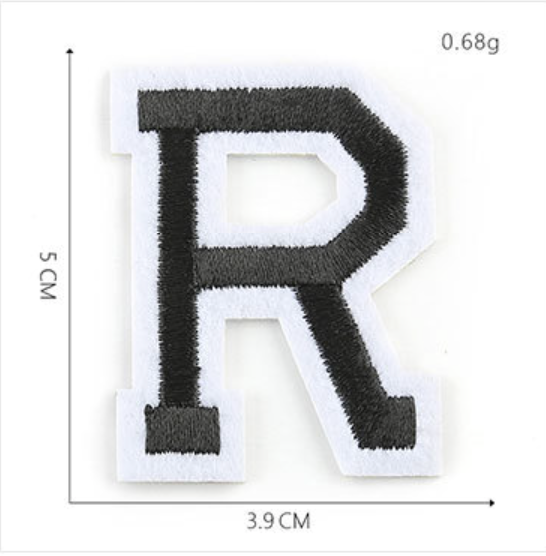 schwarz 5cm A-Z Buchstaben-Aufbügeln Aufnäher DIY-Kleidung Schuhe Taschen Handyhülle