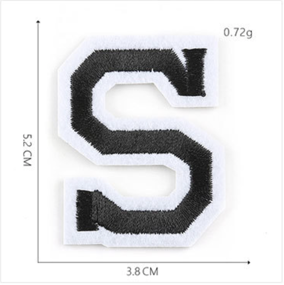 schwarz 5cm A-Z Buchstaben-Aufbügeln Aufnäher DIY-Kleidung Schuhe Taschen Handyhülle