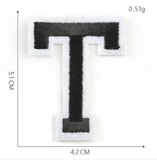 schwarz 5cm A-Z Buchstaben-Aufbügeln Aufnäher DIY-Kleidung Schuhe Taschen Handyhülle