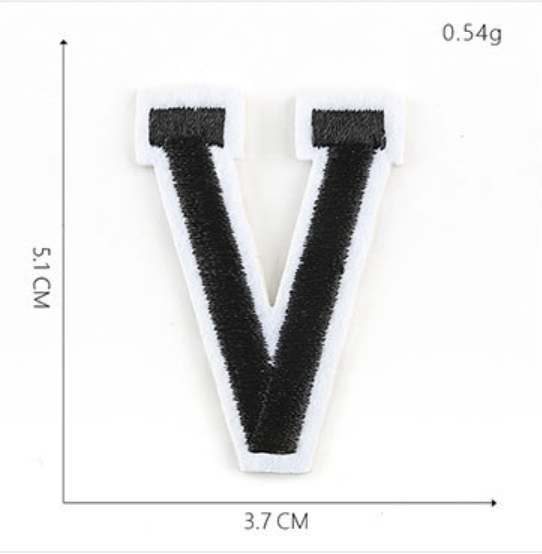 schwarz 5cm A-Z Buchstaben-Aufbügeln Aufnäher DIY-Kleidung Schuhe Taschen Handyhülle