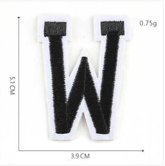 schwarz 5cm A-Z Buchstaben-Aufbügeln Aufnäher DIY-Kleidung Schuhe Taschen Handyhülle