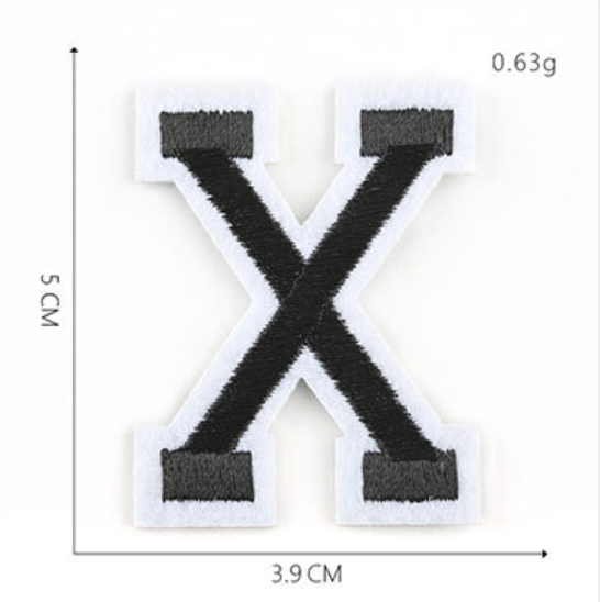 schwarz 5cm A-Z Buchstaben-Aufbügeln Aufnäher DIY-Kleidung Schuhe Taschen Handyhülle