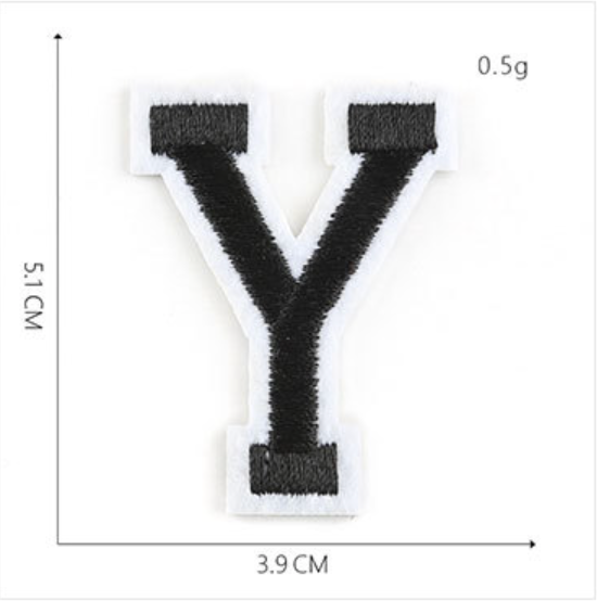 schwarz 5cm A-Z Buchstaben-Aufbügeln Aufnäher DIY-Kleidung Schuhe Taschen Handyhülle