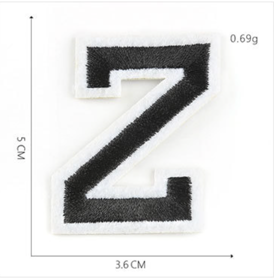 schwarz 5cm A-Z Buchstaben-Aufbügeln Aufnäher DIY-Kleidung Schuhe Taschen Handyhülle