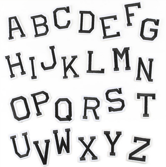 schwarz 5cm A-Z Buchstaben-Aufbügeln Aufnäher DIY-Kleidung Schuhe Taschen Handyhülle