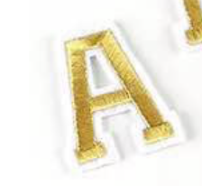 gold 5cm A-Z Buchstaben-Aufbügeln Aufnäher DIY-Kleidung Taschen Handyhülle