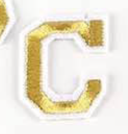 gold 5cm A-Z Buchstaben-Aufbügeln Aufnäher DIY-Kleidung Taschen Handyhülle