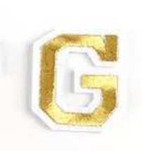 gold 5cm A-Z Buchstaben-Aufbügeln Aufnäher DIY-Kleidung Taschen Handyhülle