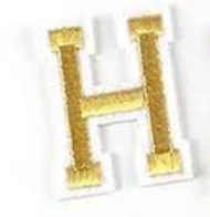 gold 5cm A-Z Buchstaben-Aufbügeln Aufnäher DIY-Kleidung Taschen Handyhülle