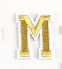 gold 5cm A-Z Buchstaben-Aufbügeln Aufnäher DIY-Kleidung Taschen Handyhülle