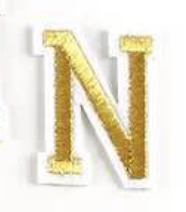 gold 5cm A-Z Buchstaben-Aufbügeln Aufnäher DIY-Kleidung Taschen Handyhülle