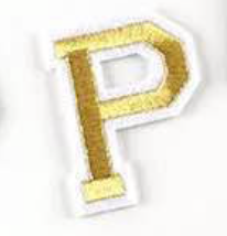 gold 5cm A-Z Buchstaben-Aufbügeln Aufnäher DIY-Kleidung Taschen Handyhülle