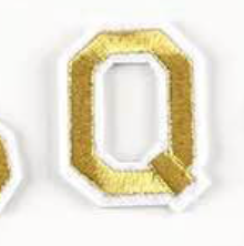 gold 5cm A-Z Buchstaben-Aufbügeln Aufnäher DIY-Kleidung Taschen Handyhülle