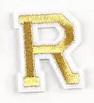 gold 5cm A-Z Buchstaben-Aufbügeln Aufnäher DIY-Kleidung Taschen Handyhülle