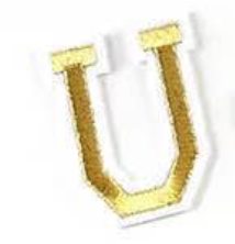 gold 5cm A-Z Buchstaben-Aufbügeln Aufnäher DIY-Kleidung Taschen Handyhülle