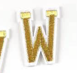 gold 5cm A-Z Buchstaben-Aufbügeln Aufnäher DIY-Kleidung Taschen Handyhülle