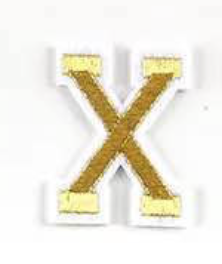 gold 5cm A-Z Buchstaben-Aufbügeln Aufnäher DIY-Kleidung Taschen Handyhülle