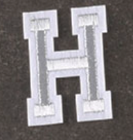 weiß 5cm A-Z Buchstaben-Aufbügeln Aufnäher DIY-Kleidung Taschen Handyhülle