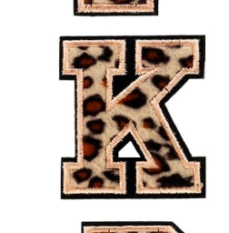 A-Z Buchstabenaufnäher Bügelbuchstaben für DIY-Kleidung Stoff Schuhe Taschen Leo