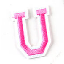 rosa 5cm A-Z Buchstaben-Aufbügeln Aufnäher DIY-Kleidung Schuhe Taschen Handyhülle