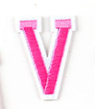 rosa 5cm A-Z Buchstaben-Aufbügeln Aufnäher DIY-Kleidung Schuhe Taschen Handyhülle