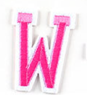 rosa 5cm A-Z Buchstaben-Aufbügeln Aufnäher DIY-Kleidung Schuhe Taschen Handyhülle