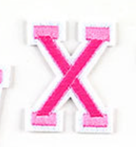 rosa 5cm A-Z Buchstaben-Aufbügeln Aufnäher DIY-Kleidung Schuhe Taschen Handyhülle