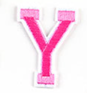 rosa 5cm A-Z Buchstaben-Aufbügeln Aufnäher DIY-Kleidung Schuhe Taschen Handyhülle