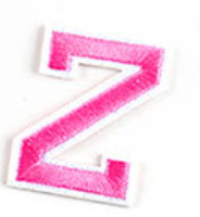 rosa 5cm A-Z Buchstaben-Aufbügeln Aufnäher DIY-Kleidung Schuhe Taschen Handyhülle