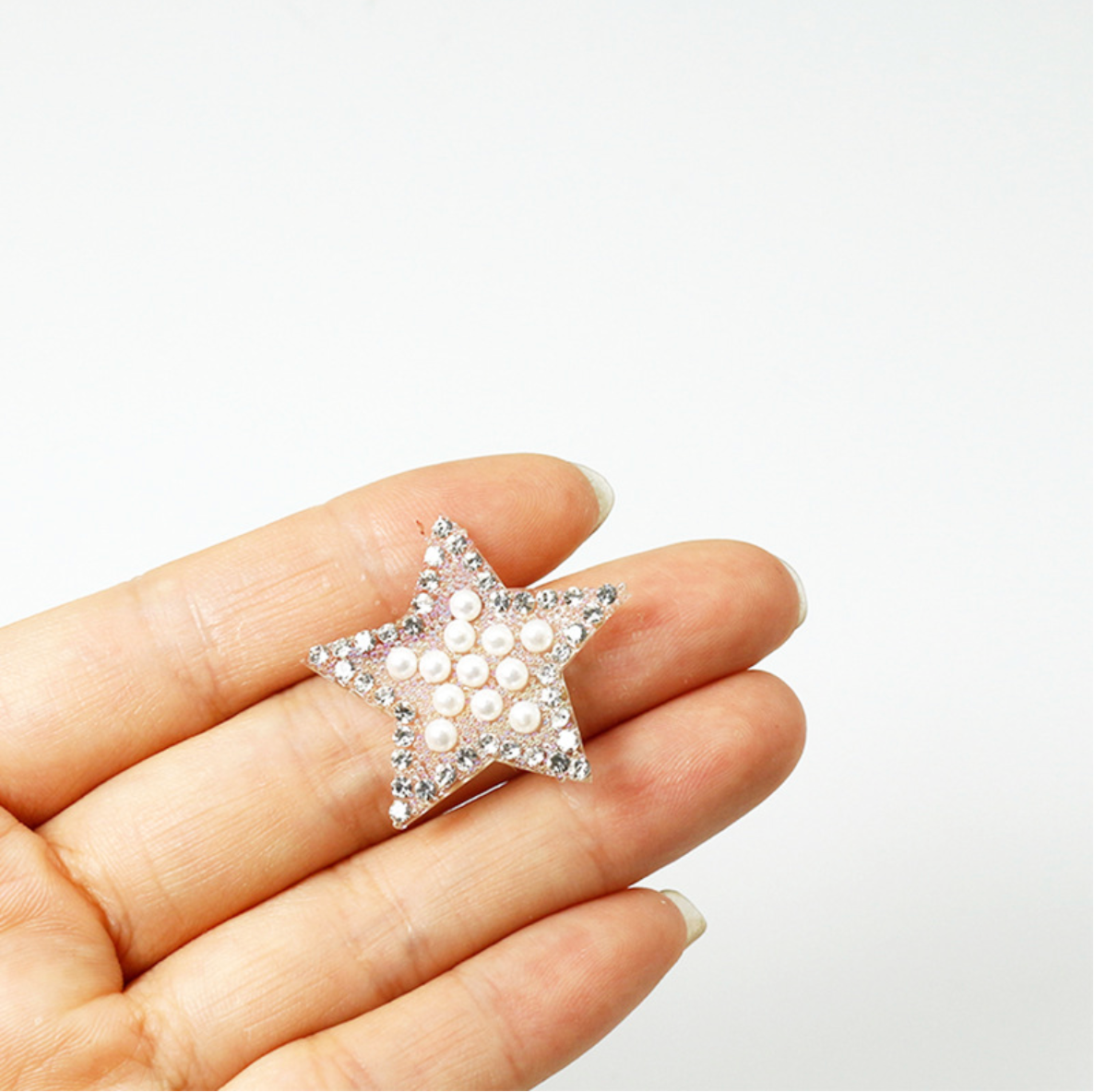 3cm Strass Stern Glitzer AB Patches zum Aufbügeln DIY Bügelbild für Kleidung