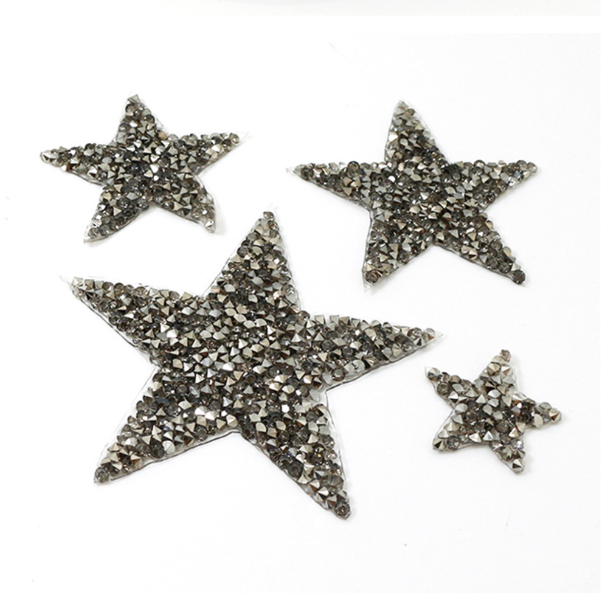 4,5cm Strass Stern Glitzer AB Patches zum Aufbügeln DIY Bügelbild für Kleidung