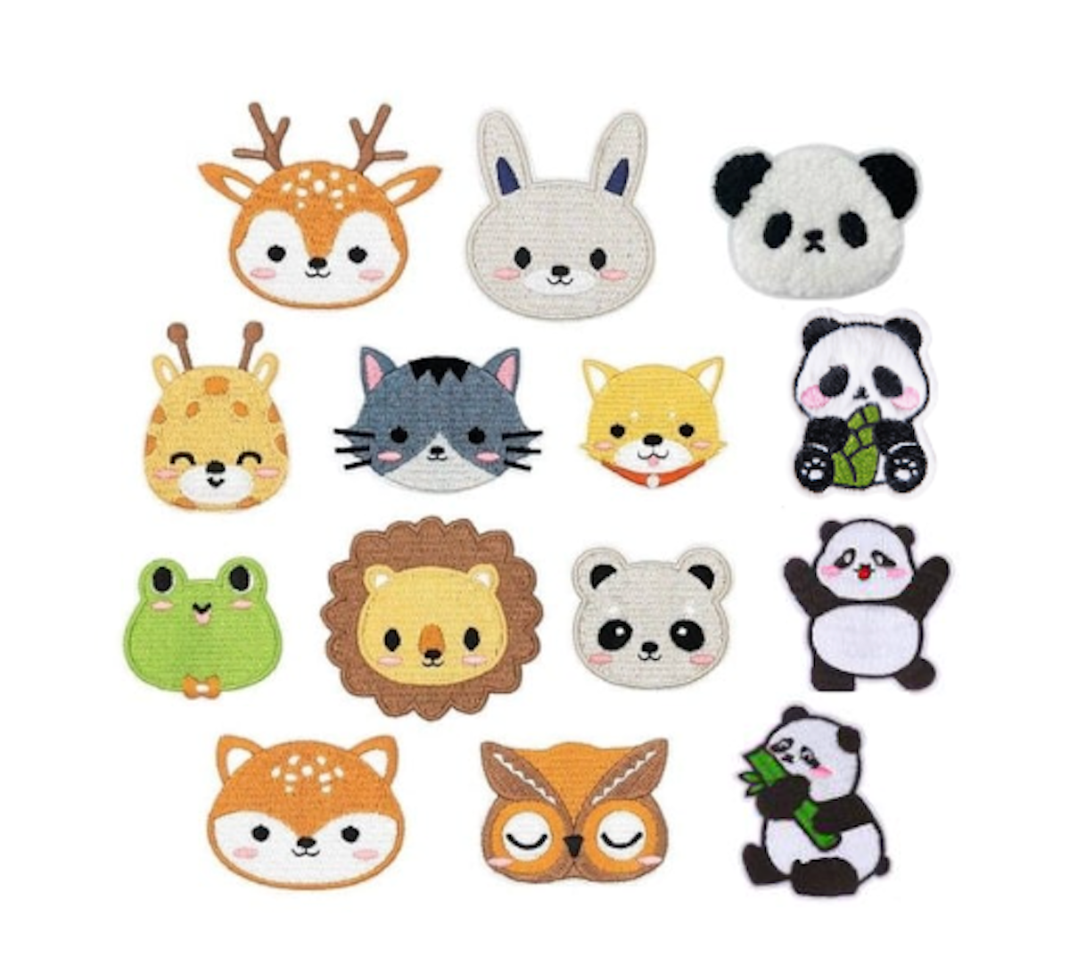 Aufnäher Tiere – Patches für Kinder Kleidung DIY Hase Hund Katze Fuchs Giraffe Löwe Panda