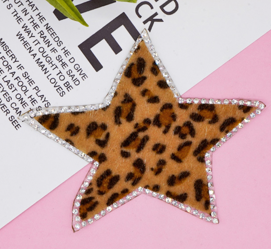 Leo Stern Glitzer Patches zum Aufbügeln Aufnäher DIY Bügelbild für Kleidung Tasche