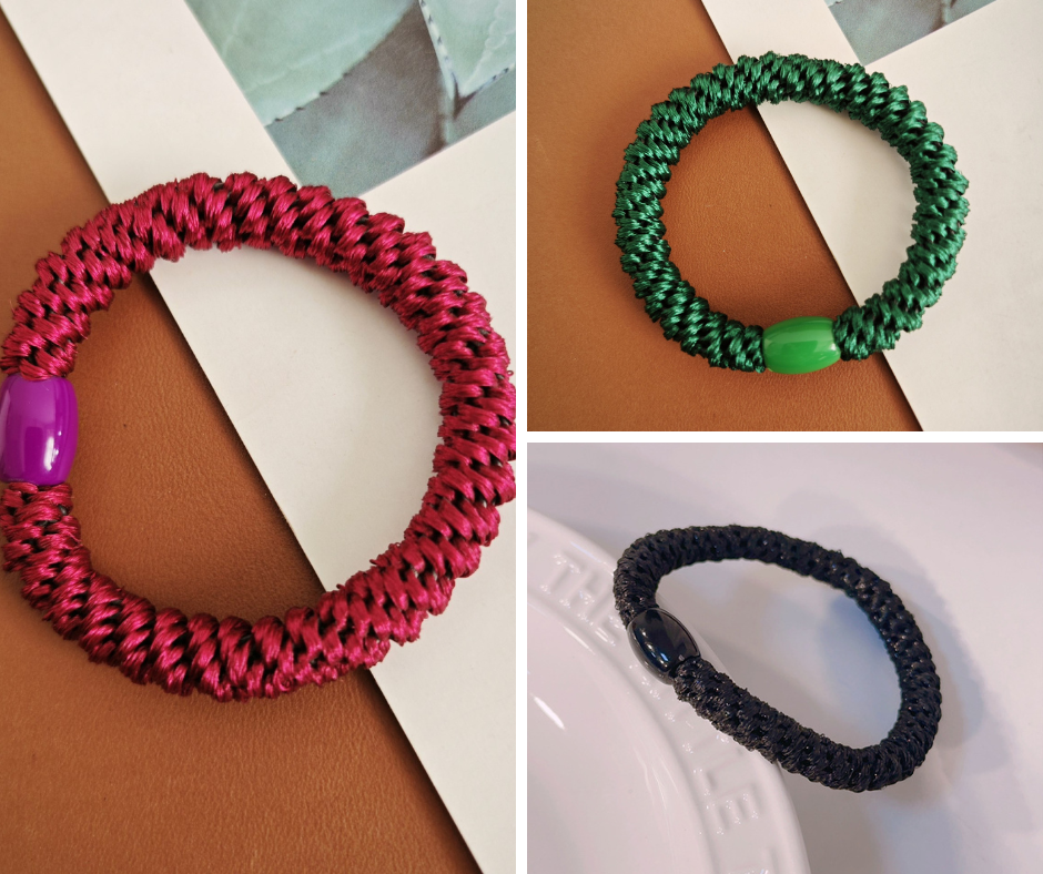 Trendy Haargummis 3er Pack | Elastisch & Haarschonend | One-Size | Beige/Rosa