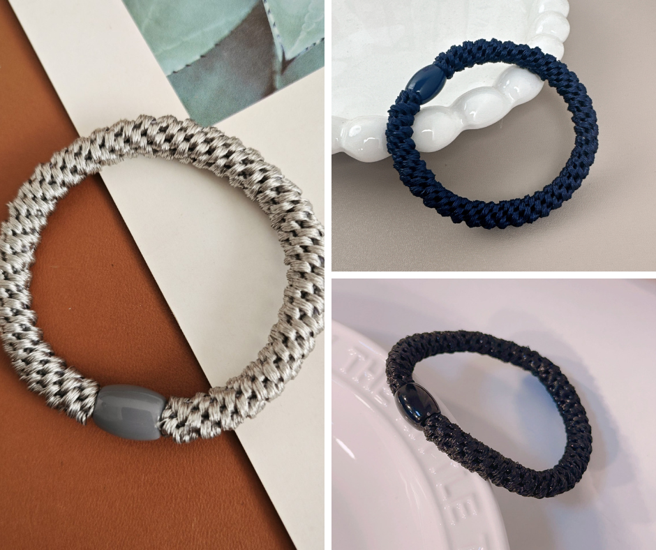 Trendy Haargummis 3er Pack | Elastisch & Haarschonend | One-Size | Beige/Rosa