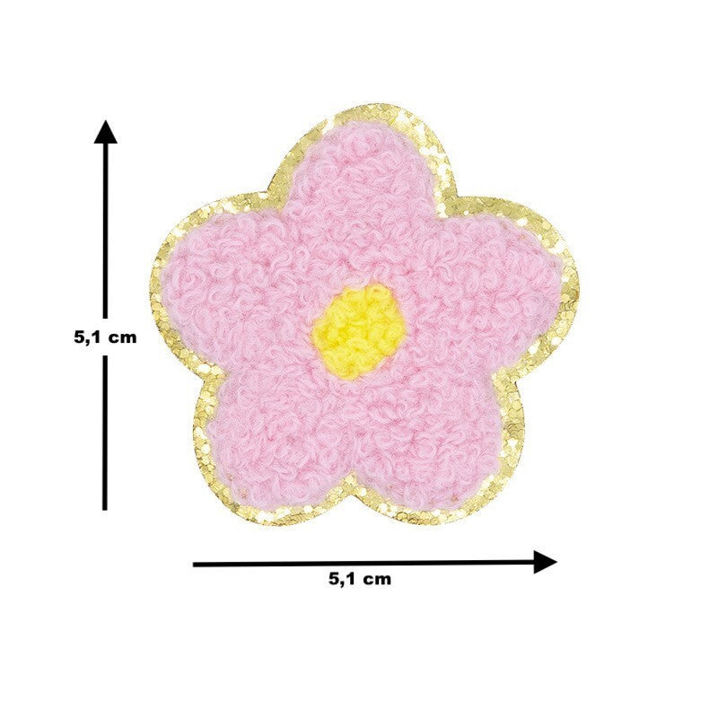 Rosa A-Z Chenille Buchstaben Sticker Aufkleber Aufnäher für Kleidung Taschen DIY Handyhülle