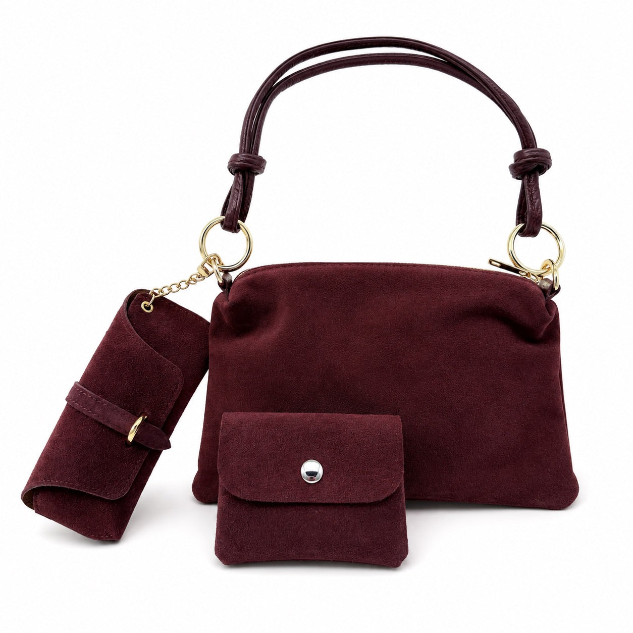 Damen Wildleder Schultertasche Echtleder Made in Italy Handtasche Crossbody Tasche